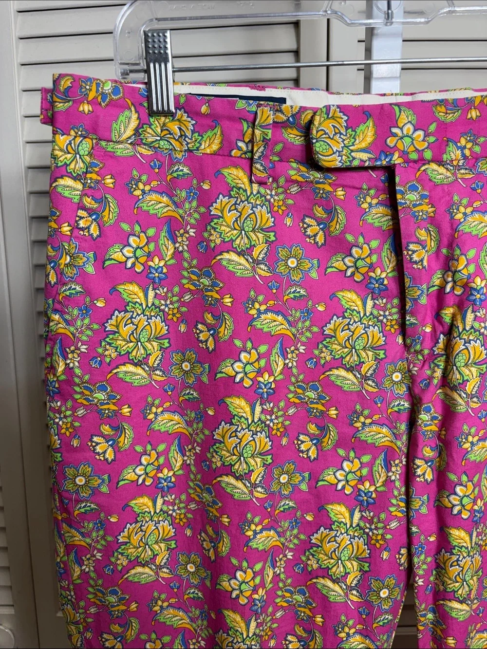 Vintage Polo by Ralph Lauren Pink Floral Straight-Leg Pants 34 x 30